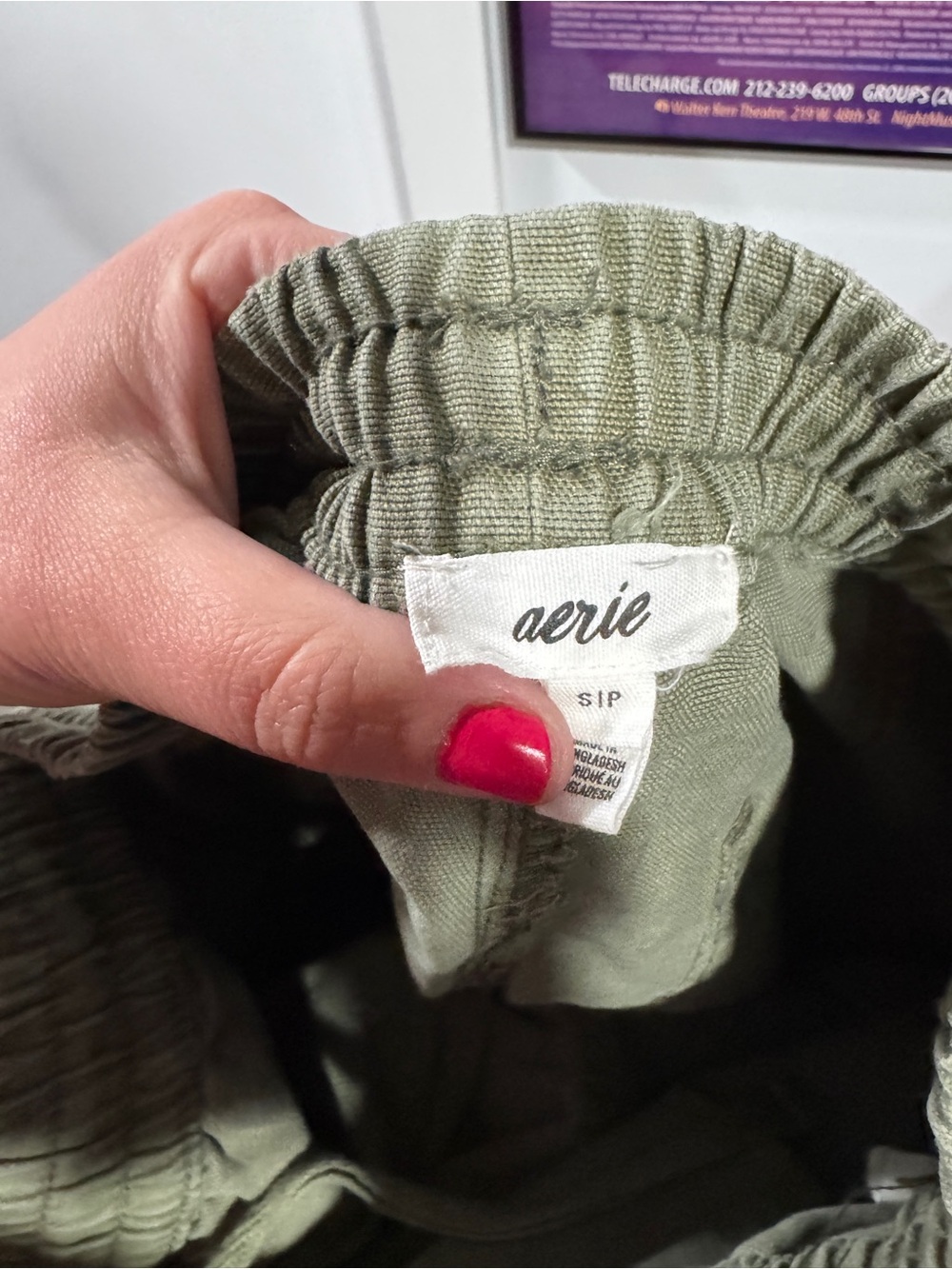 aerie Olive Drawstring Waist Cargo Pants - Picture 3 of 5